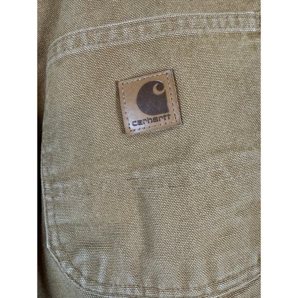 Workwear x Carhartt B11 BRN Washed Duck Work Loose Fit Dungaree Pants SZ 34x32 - Picture 7 of 9